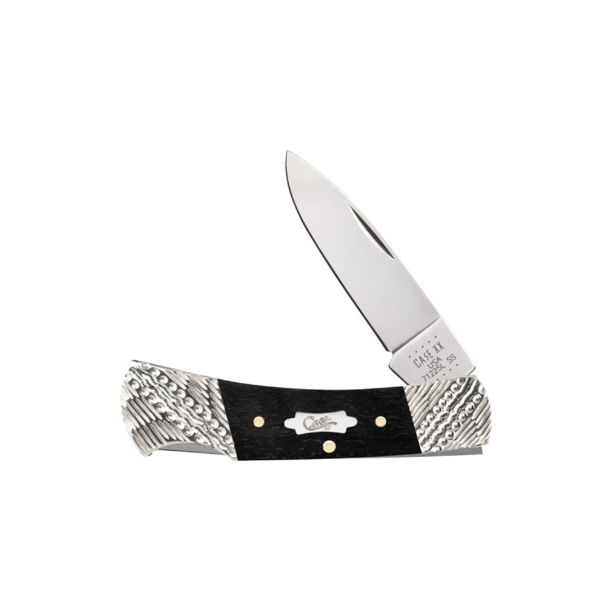 CASE KNIVES WORKED BOLSTER EBONY WOOD LOCKBACK