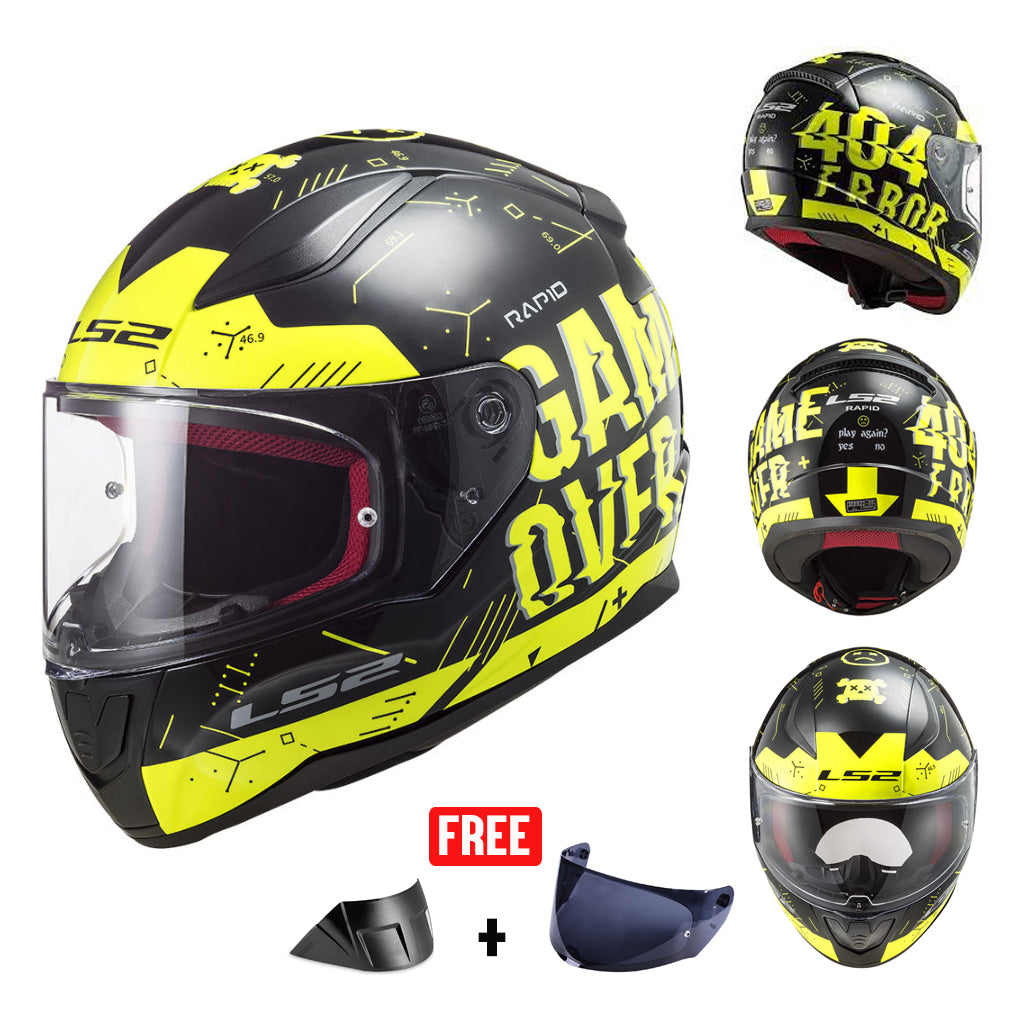 LS2 FF353XV RAPID MOTORCYCLE FULL FACE HELMET W/ FREE VISOR