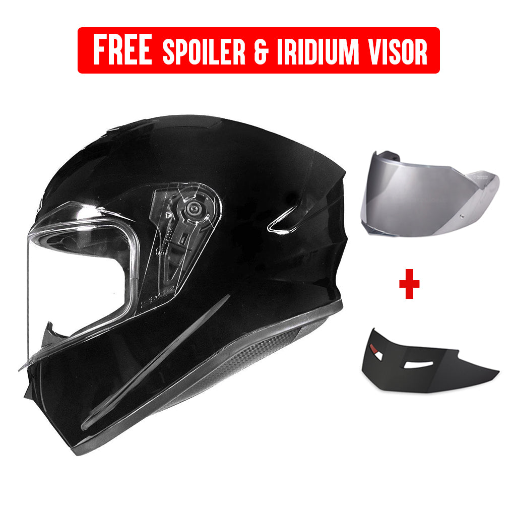 SMK STELLAR SPORT MONO FULL FACE HELMET w/ FREE SPOILER & VISOR