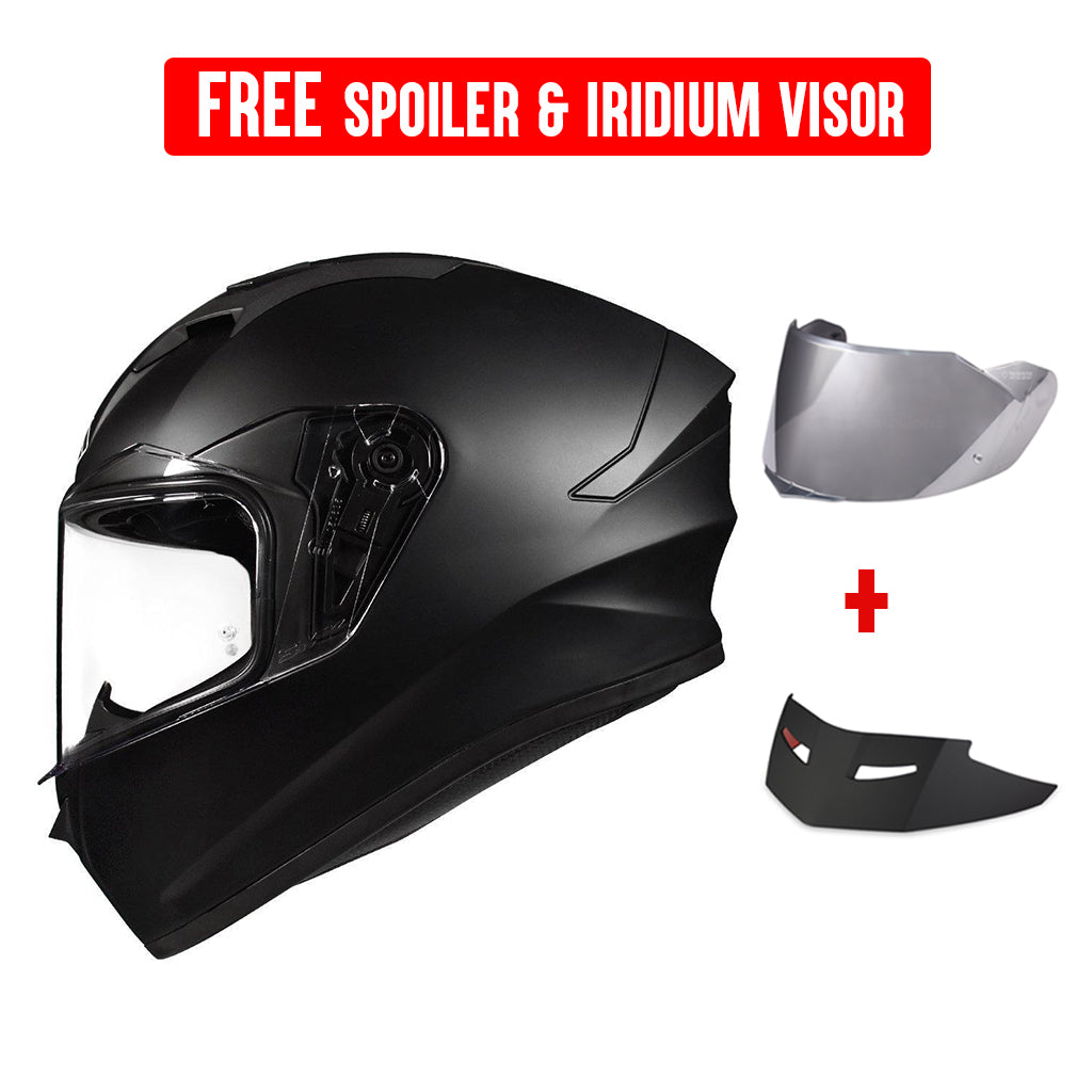 SMK STELLAR SPORT MONO FULL FACE HELMET w/ FREE SPOILER & VISOR