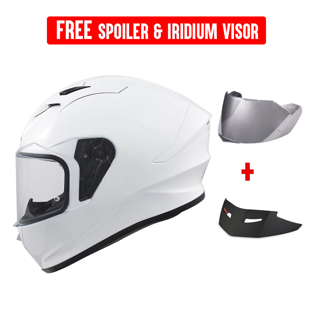 SMK STELLAR SPORT MONO FULL FACE HELMET w/ FREE SPOILER & VISOR
