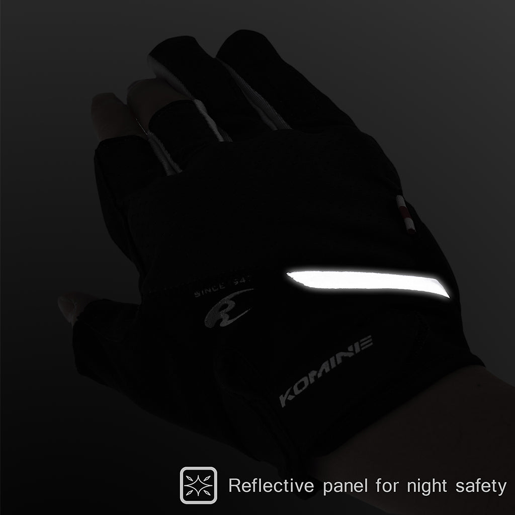 KOMINE GK-260 PROTECT 3 MOTORCYCLE FINGERLESS MESH GLOVES
