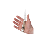 CASE KNIVES JOHN WAYNE EMBELLISHED SMOOTH NATURAL CURLY MAPLE WOOD TRAPPER