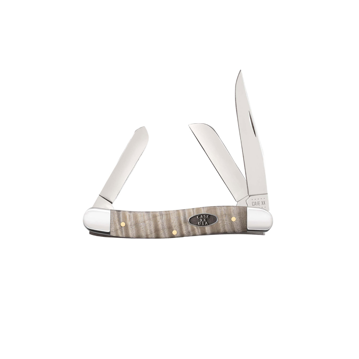 CASE KNIVES MEDIUM STOCKMAN CURLY MAPLE WOOD