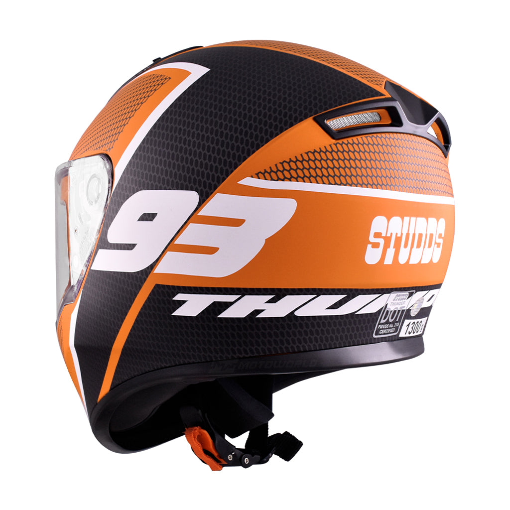 STUDDS THUNDER MOTORCYCLE FULL FACE HELMET (w/ FREE EXTRA VISOR)