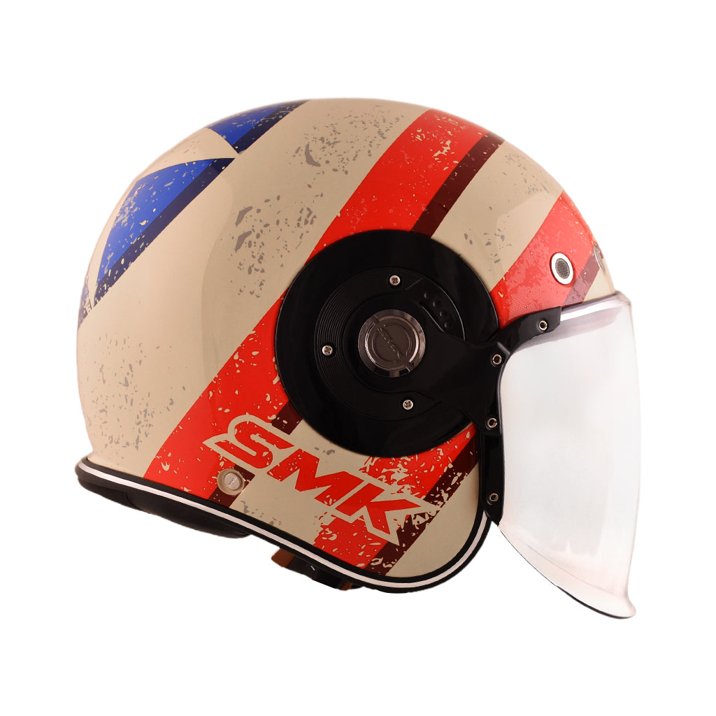 SMK RETRO JET MOTORCYCLE OPEN FACE HELMET