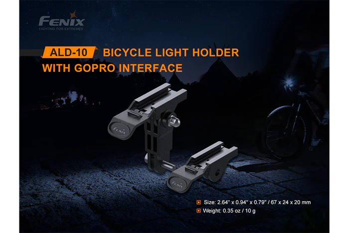 FENIX ALD-10 BIKE LIGHT HOLDER WITH GO PRO INTERFACE