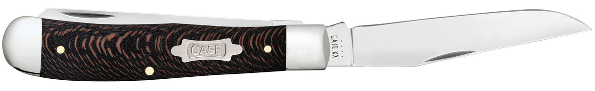 CASE KNIVES BLACK SYCAMORE WOOD TRAPPER