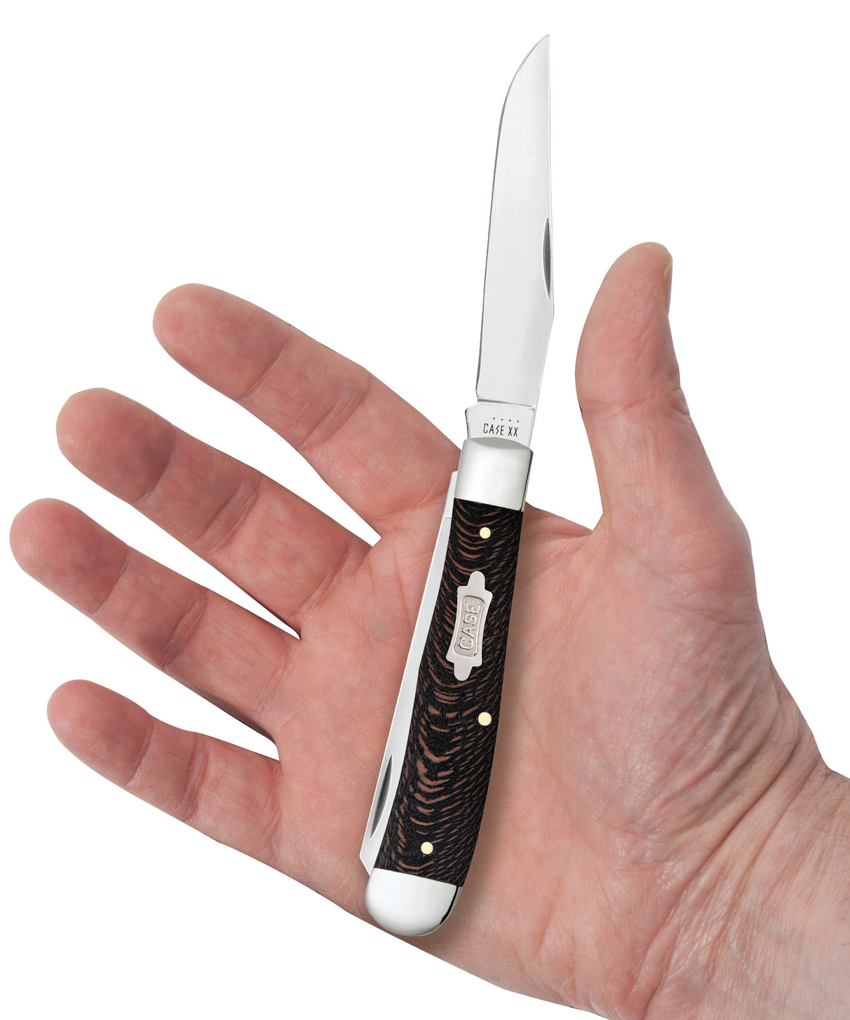 CASE KNIVES BLACK SYCAMORE WOOD TRAPPER