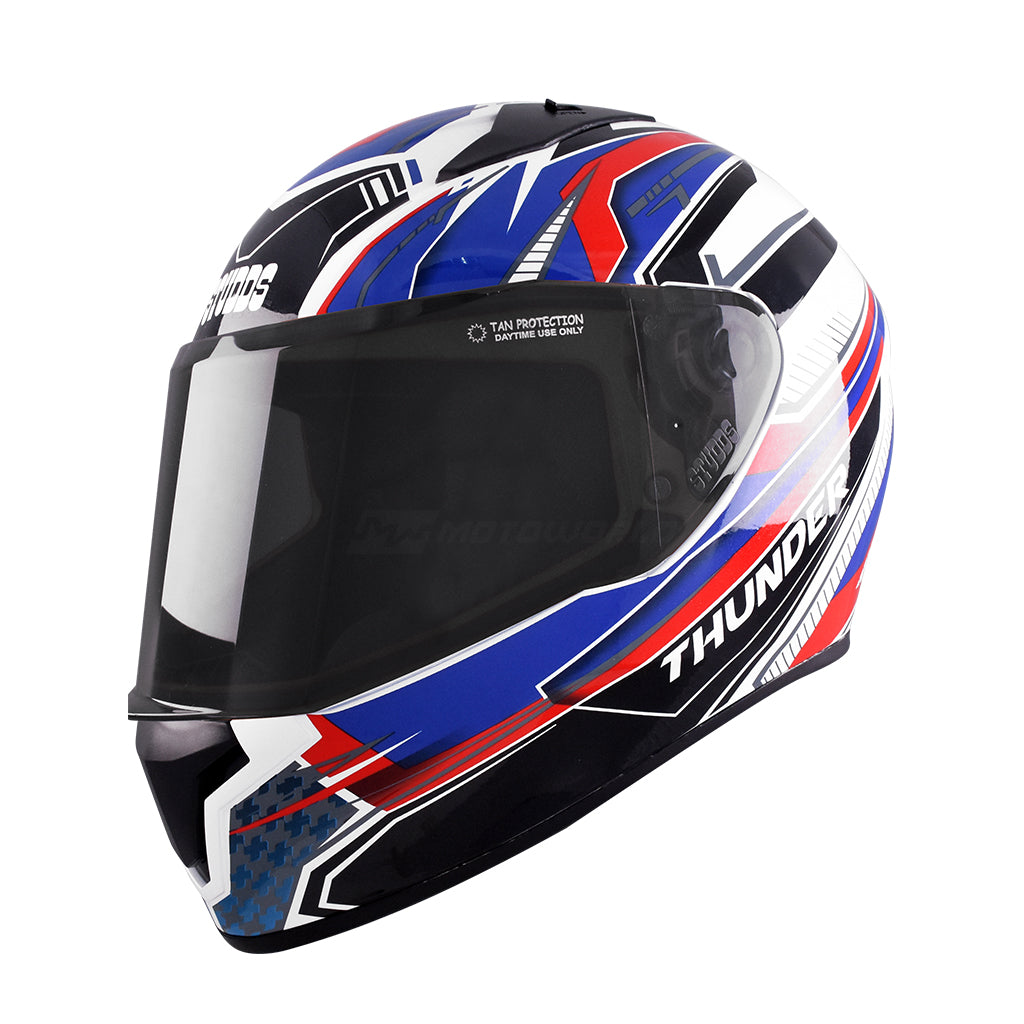 STUDDS THUNDER MOTORCYCLE FULL FACE HELMET (w/ FREE EXTRA VISOR)