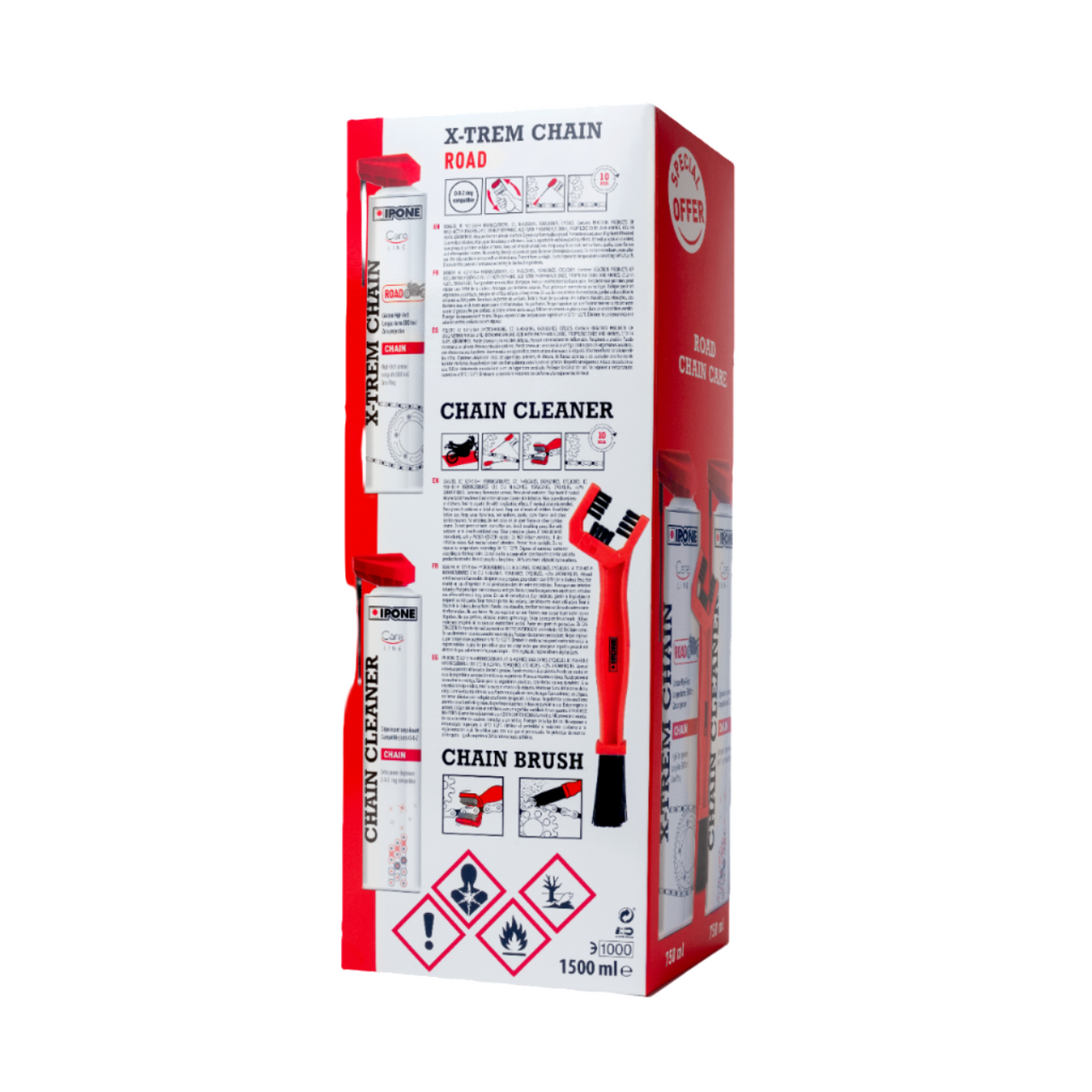 IPONE MOTORCYCLE CHAIN & GREASE CLEANER ROAD PACK