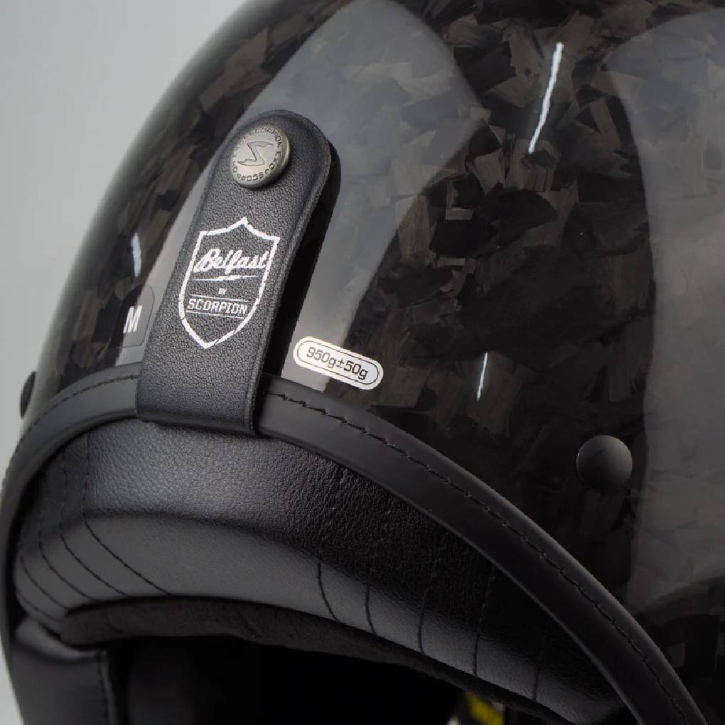 SCORPION EXO BELFAST EVO CARBON MOTORCYCLE OPEN FACE HELMET