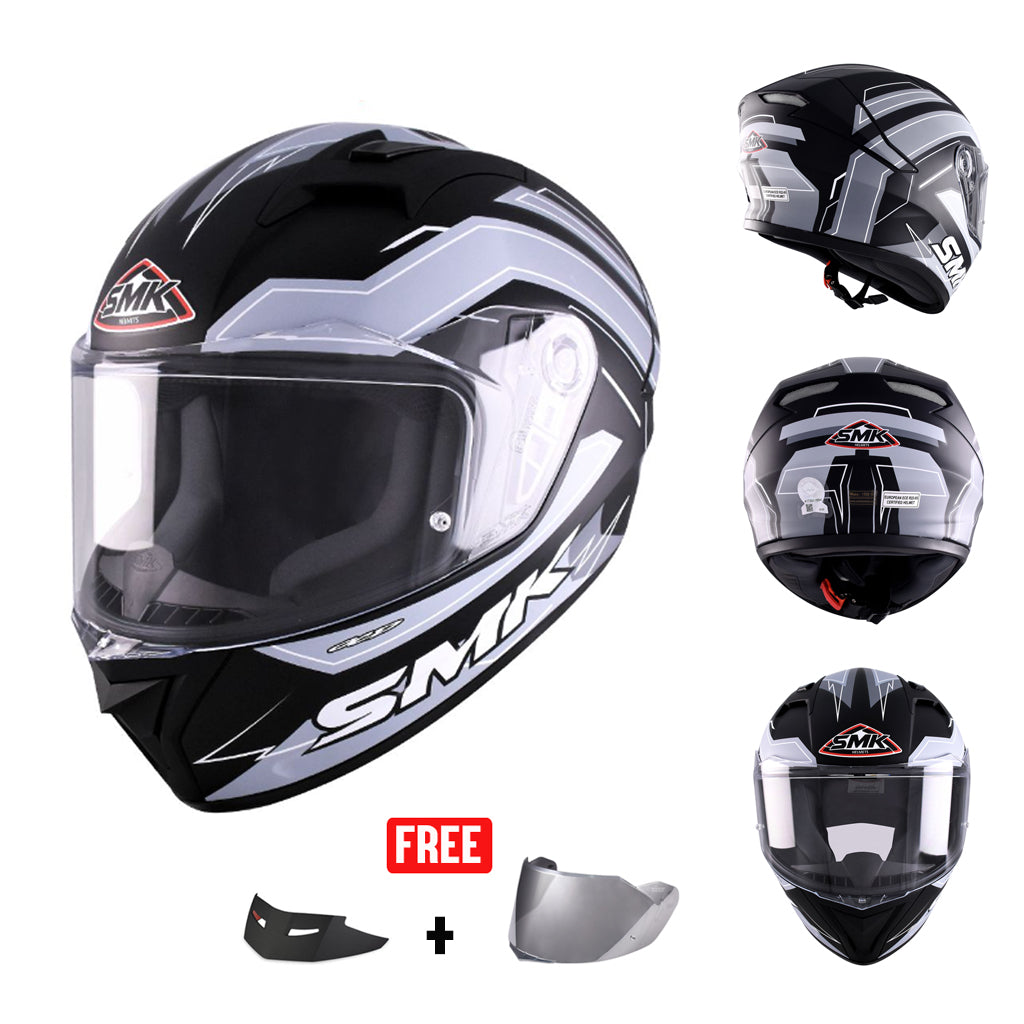 SMK STELLAR SPORT GRAPHICS FULL FACE HELMET w/ FREE SPOILER & VISOR