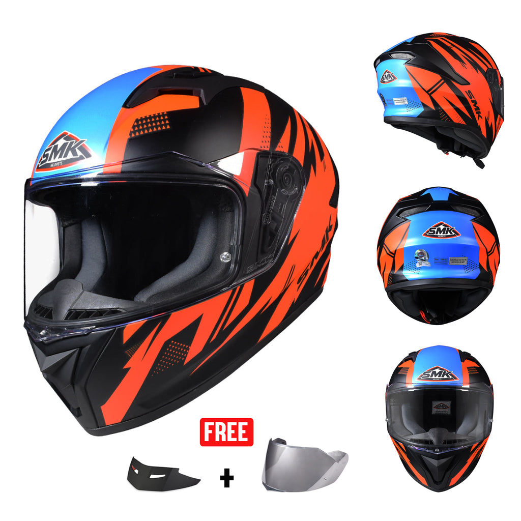 SMK STELLAR SPORT GRAPHICS FULL FACE HELMET w/ FREE SPOILER & VISOR