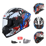 SMK STELLAR SPORT GRAPHICS FULL FACE HELMET w/ FREE SPOILER & VISOR